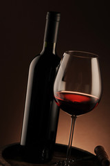 red wine, bottle and glass