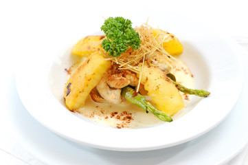 roast chicken with potatoes