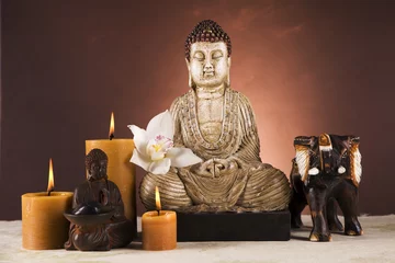Tuinposter Boeddha Mediterende Boeddha