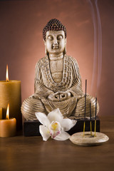Buddha closeup, religion concept