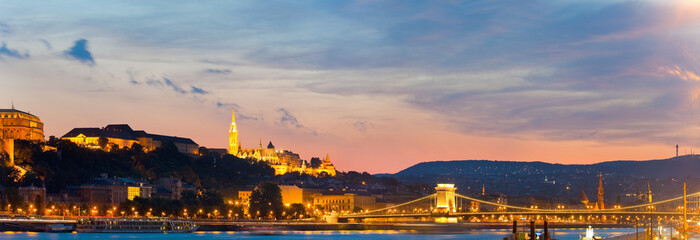Fototapeta na wymiar Budapest night panorama