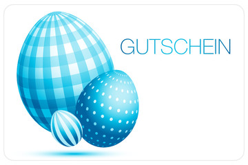 Gutschein 3 Ostereier blau
