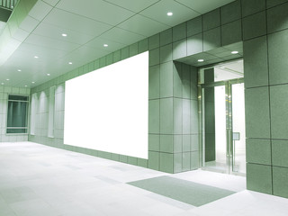 Blank billboard on the wall