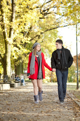 Fototapeta premium couple in love walking