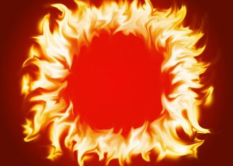 Ring of fire red background