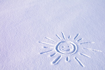 Fototapeta Słoneczko na śniegu obraz