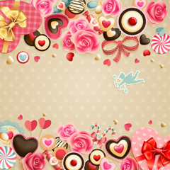 Valentine`s Day vintage card