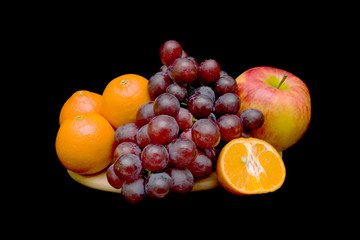 fruit on a black background