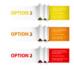 Set of Colorful Vector Sample option boxes