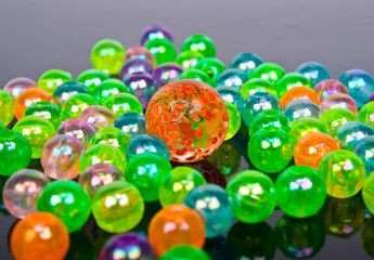 Multi-colored glass balls
