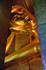 laying golden buddha in temple Bangkok