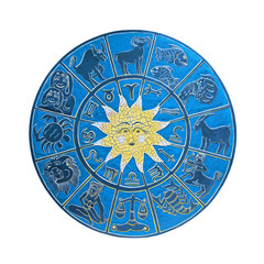 Dark blue horoscope wheel