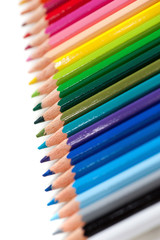 color pencils on white background