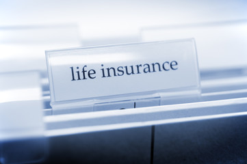 Ordner mit Beschriftung life insurance