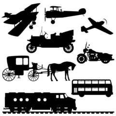 Silhouettes of vehicles