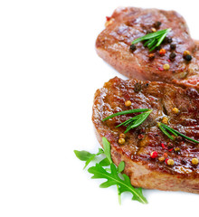 Grilled Beef Steak Isolated On a White Background