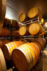 wine cellar with barrels