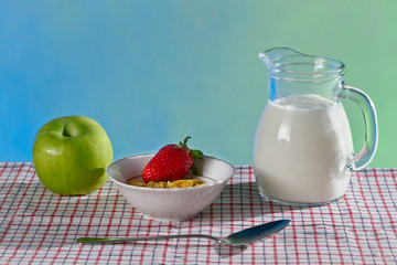 Fresh and healthy breakfast concept