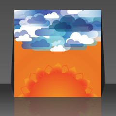 Abstract clouds and sun background vector