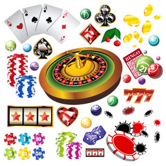 Obraz premium The set of vector casino elements or icons