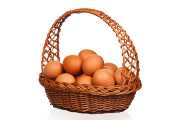 Eggs in wicker basket