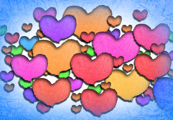 Heart shaped on   paper with valentine's day text background .