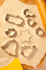 Dough, forms and flour