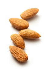 Fototapeta premium Almonds on the white background