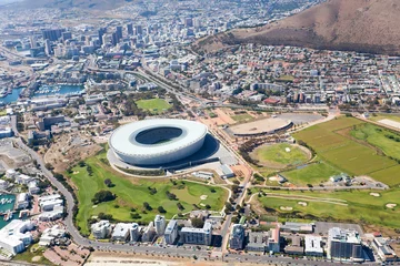 Outdoor kussens aerial view downtown of Cape Town, South Africa © michaeljung