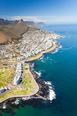 Vue aérienne de la côte de Cape Town, Afrique du Sud