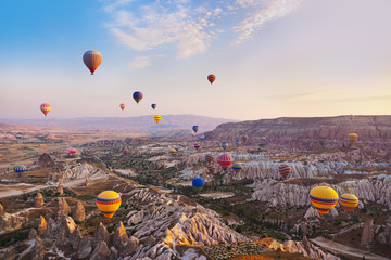 Hot air balloon flying over Cappadocia Turkey - 38545268