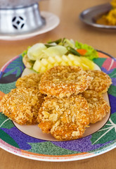 Curried fish cake with vegetables