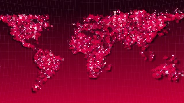 World map is collected from the heart
