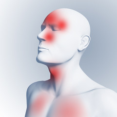 Schnupfen, Fieber, Halsschmerzen und Kopfschmerzen