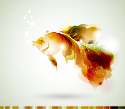 Abstract  gold fish for design