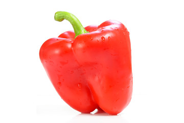 Red Paprika. Pepper isolated on white background.