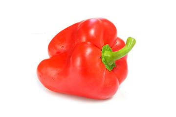Red Paprika. Pepper isolated on white background.
