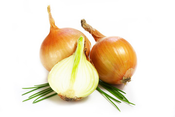 Onions. Isolated on white background.