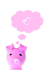 Piggy Bank thinking in euro.