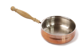 Copper pan isolated on white