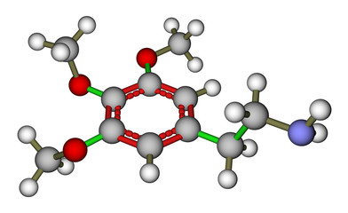 Obraz premium Psychedelic mescaline molecule