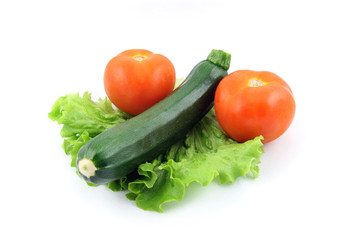 zucchini and tomato on salad