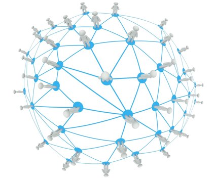 Social network connection concept, 3d planet