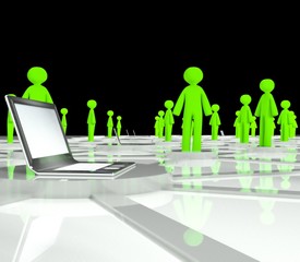 Social network connection concept, abstract 3d illustration