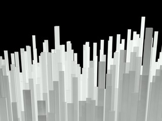 Black and White Abstract City, Skyscrapers Night