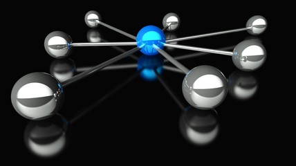 Abstract conception of network and communication 3d