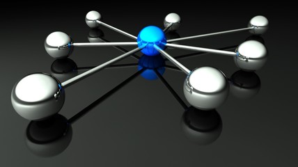 Abstract conception of network and communication 3d