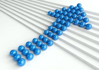 3d concept of level of success and idea