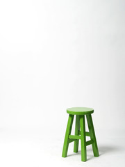 Green chair on the white blackground