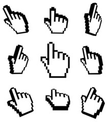 3d Hand cursors icon navigation set
